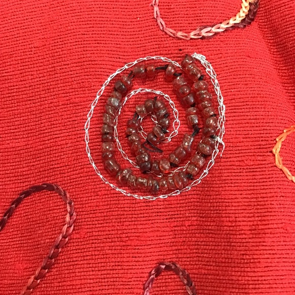 Tantrum Collections Made In India  Embroidered Beaded Red Silk Shirt Jacket 3X - Picture 4 of 11